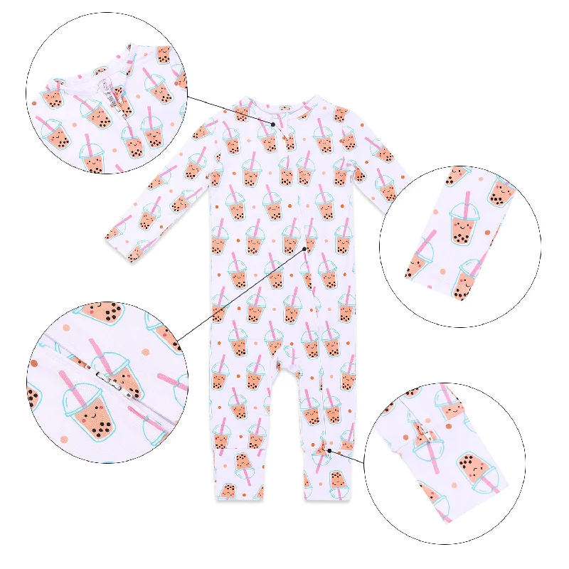 Boutique display THE WEE BEAN | Kidswear | Bamboo Convertible Zip Romper - Boba