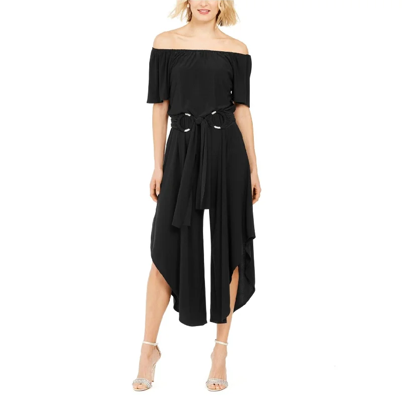 New Products MSK Womens Belted Jumpsuit, Black, Medium