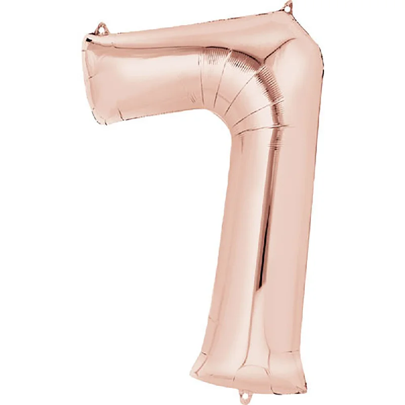 Simple Solid Color 34 inch NUMBER 7 - ANAGRAM - ROSE GOLD