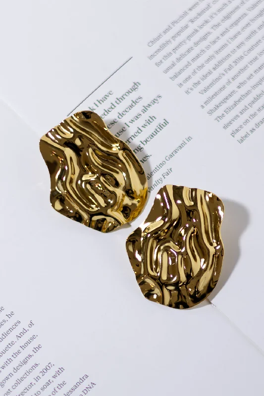 Party Wear GOLD PLATED HAMMERED VINTAGE EARRINGS
