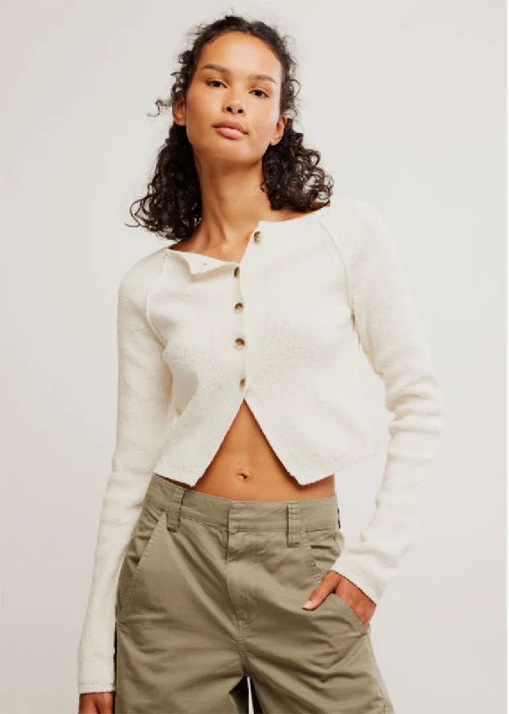 Knitted Design Sydney Shrunken Cardi - Optic White