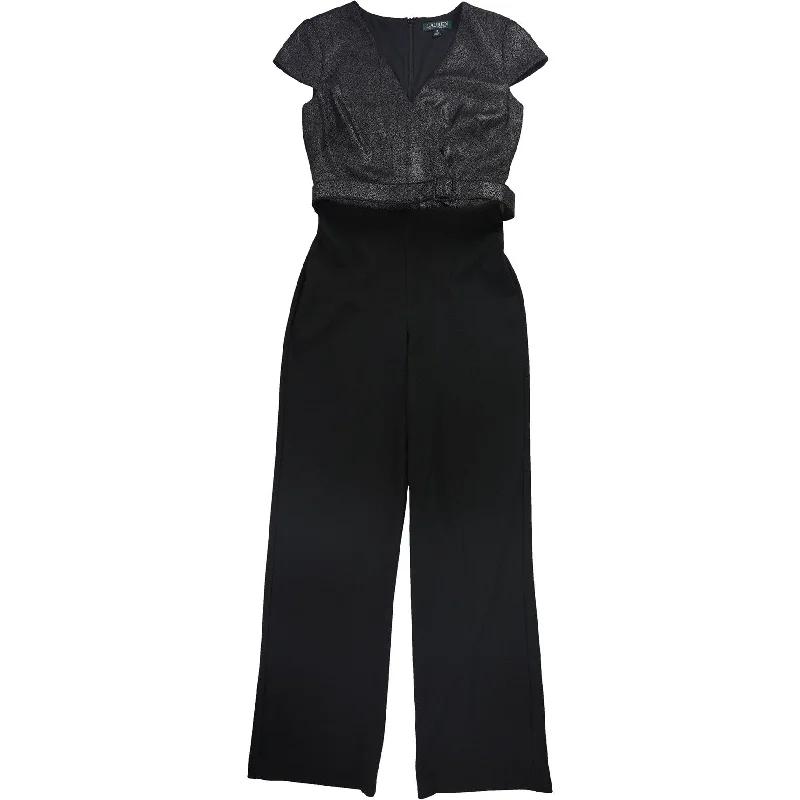 Personalized Series Ralph Lauren Womens Belted Jumpsuit, Black, 2