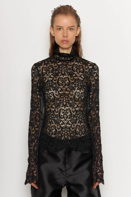 Cool Summer Highneck Lace Longsleeve