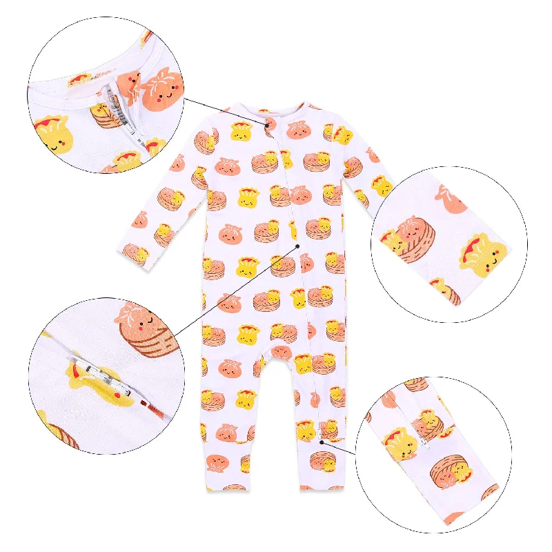 Sports Tights THE WEE BEAN | Kidswear | Bamboo Convertible Zip Romper - Dim Sum