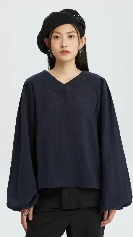 Street Sports Style Puff Sleeve Blouse