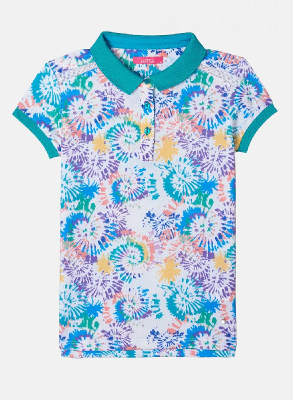 Innovative Design Girls Blue Printed T-Shirt