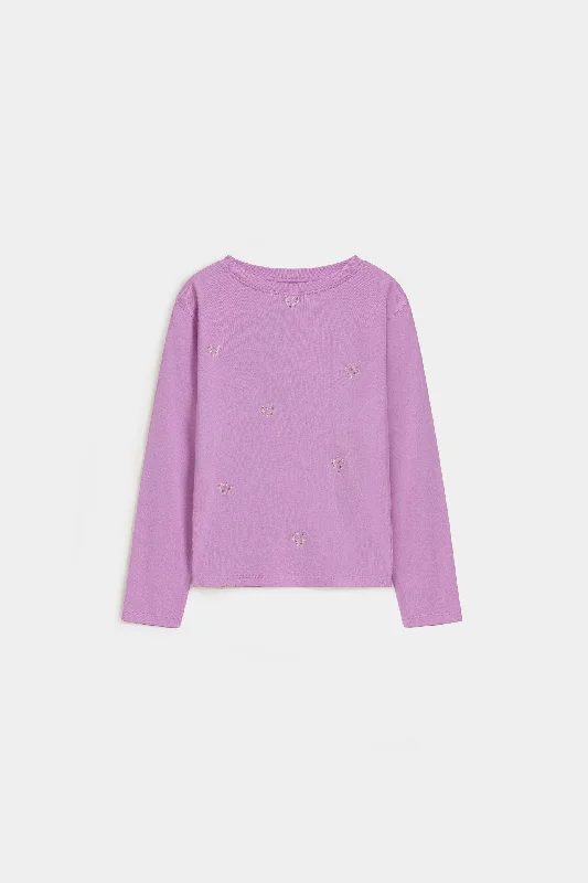 Fashionable In The Times Embellished Full Sleeve T-Shirt