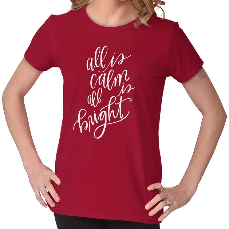 Urban Sense All Is Calm Christmas Ladies T Shirt