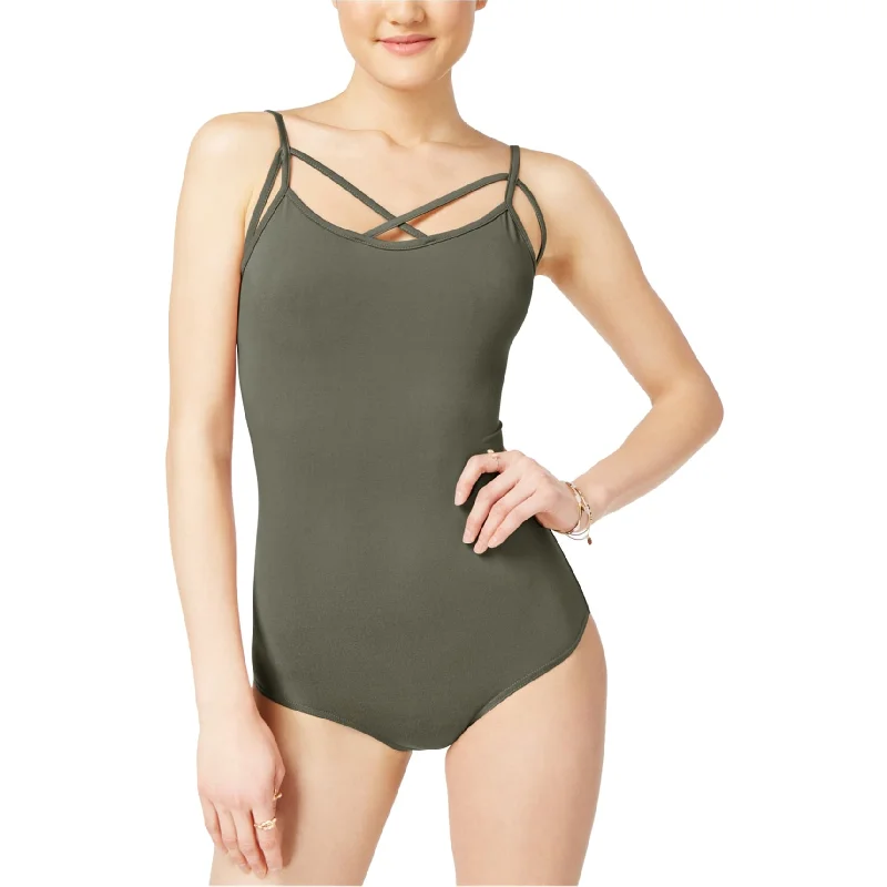 Relaxed Wear Say What? Womens Yummy Yummy Bodysuit Jumpsuit, Green, Medium