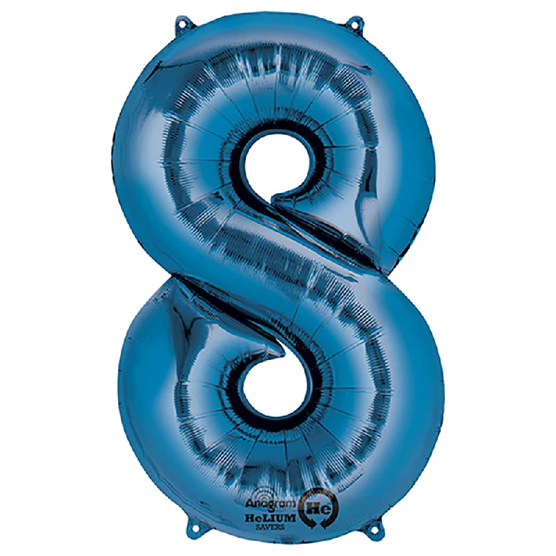 Designer Style 34 inch NUMBER 8 - ANAGRAM - BLUE