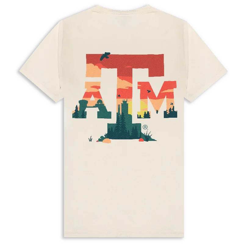 British Style Texas A&M University Colorful ATM Skyline T-Shirt