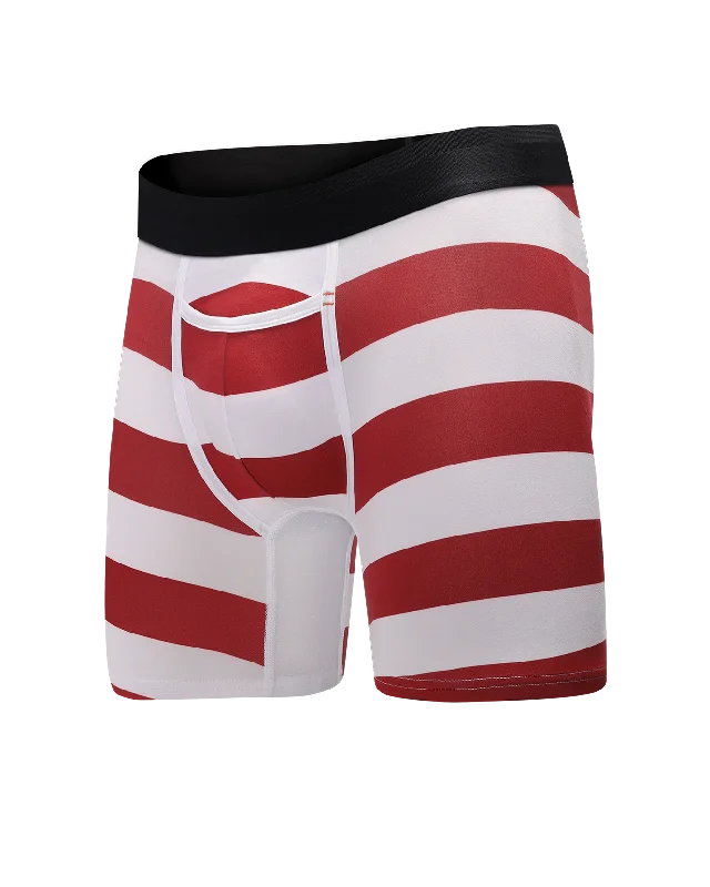 Crimson-Bright White Broad Stripe