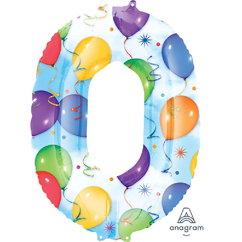 Elegant And Elegant 34 inch NUMBER 0 - ANAGRAM - BALLOONS & STREAMERS