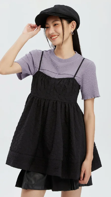 Retro Style Pleated Hem Camisole