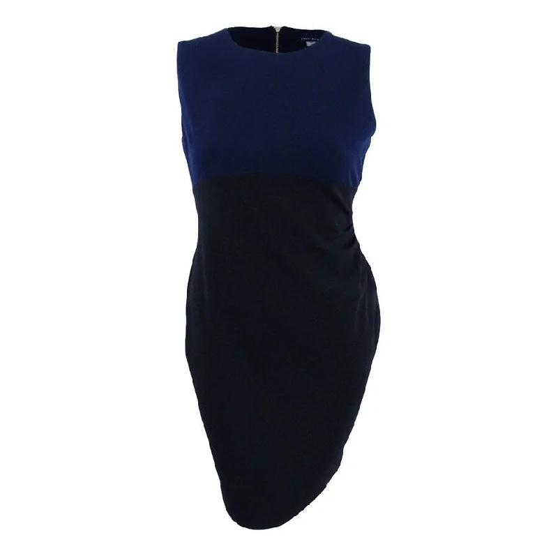 Dessert Matching Tommy Hilfiger Women's Colorblocked Sheath Dress (12, Midnight/Black)