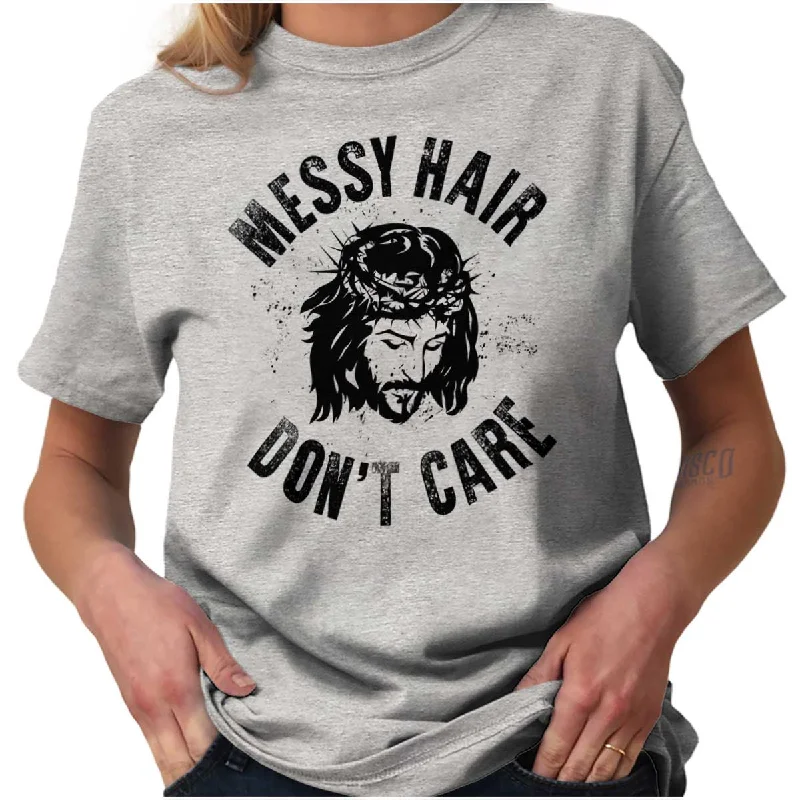 Girl Style Messy Hair Jesus T Shirt