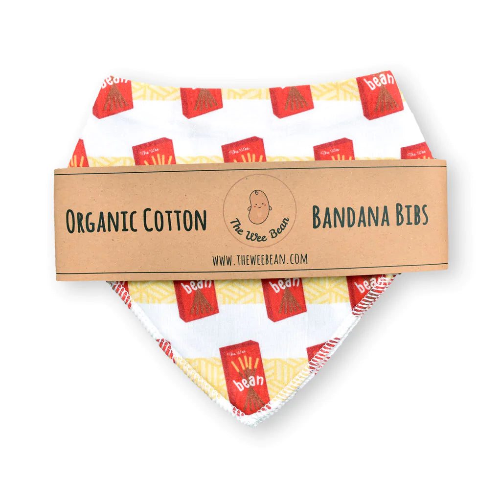 Retro Stripes THE WEE BEAN | Baby Accessories | Organic Cotton Bib 2pcs Set | Pocky +Milky Candy