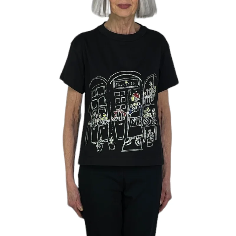 Lounge Chic LEAF PRINT S/S TEE