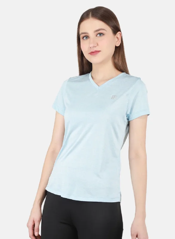 Retro Design Women Blue Solid Top