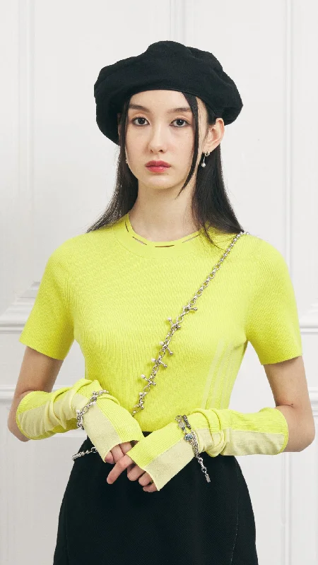 Sports Express Knitted Top With Arm Warmers