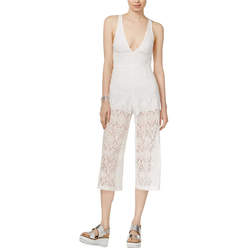 High-end Design MinkPink Womens Lace Jumpsuit, Off-White, Large