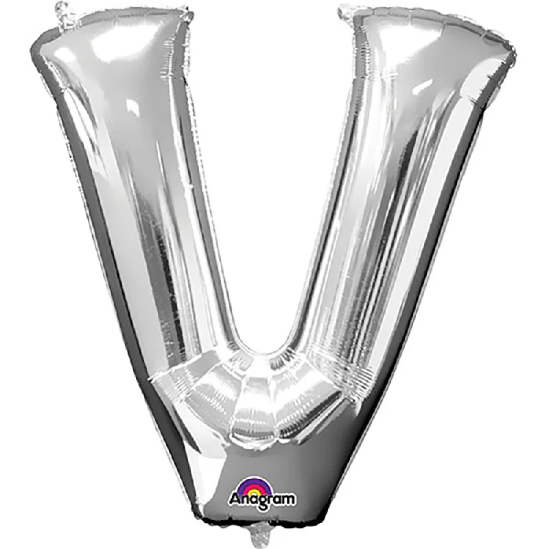 Classic style 34 inch LETTER V - ANAGRAM - SILVER