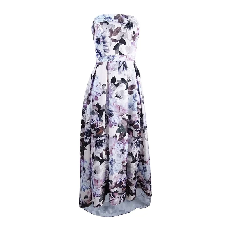 Fashion Elements Xscape Women's Strapless Floral-Print Ballgown