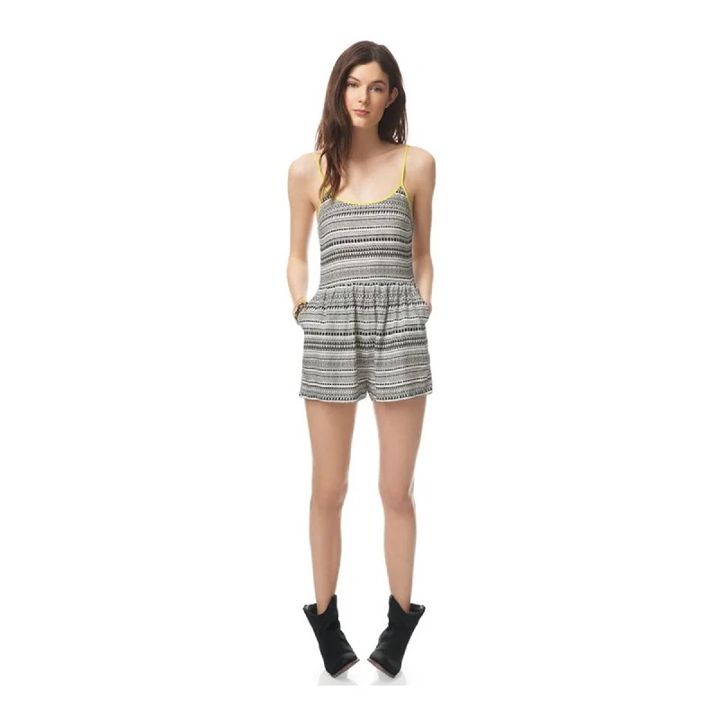 Relaxed Dresses Aeropostale Womens Geo Motif Romper Jumpsuit, Black, X-Large