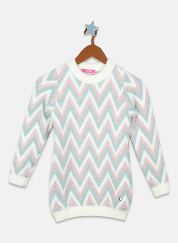 Personal Design Girls Off White Solid Top