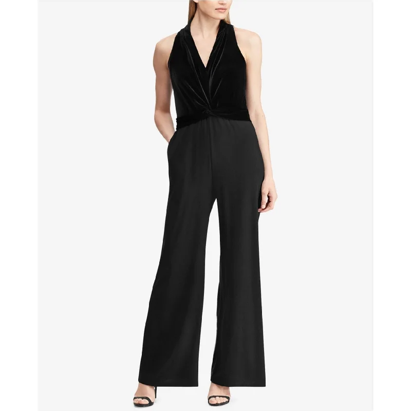 Fresh And Elegant American Living Womens Velvet Jumpsuit, Black, 2