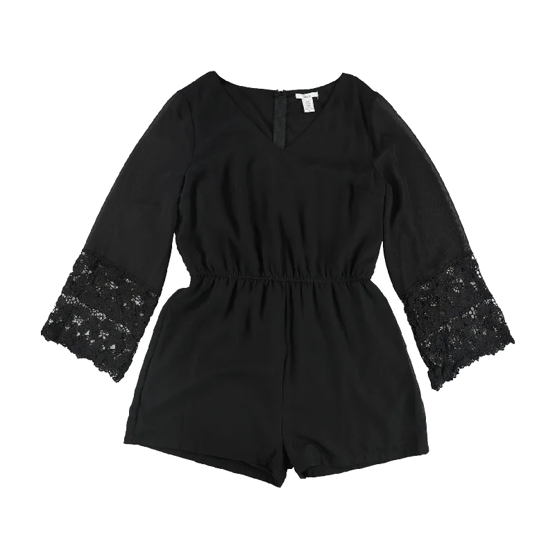 Personalized Wear bar III Womens Bell Sleeve Romper Jumpsuit, Black, Large
