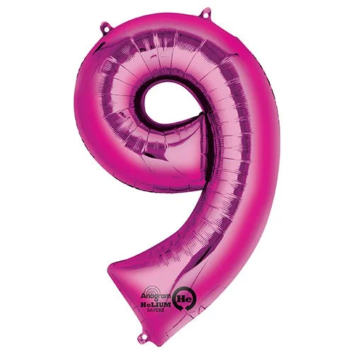 French Retro 34 inch NUMBER 9 - ANAGRAM - PINK