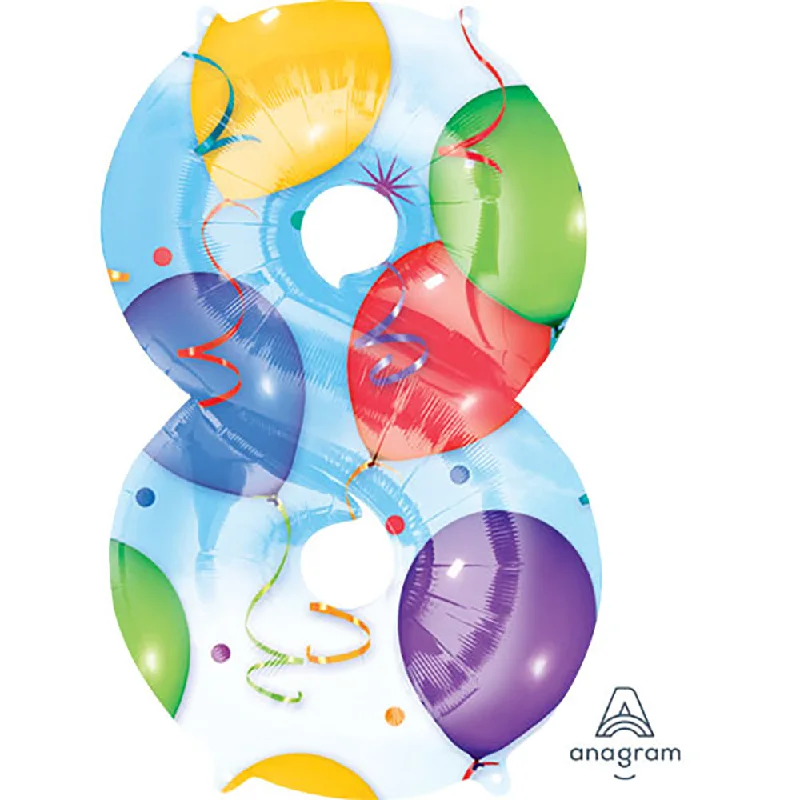 Elegant Tailoring 34 inch NUMBER 8 - ANAGRAM - BALLOONS & STREAMERS