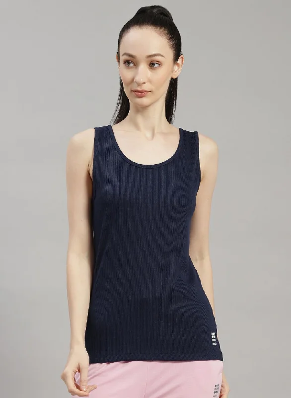 Personalized Design Women NAvy Blue Solid Top