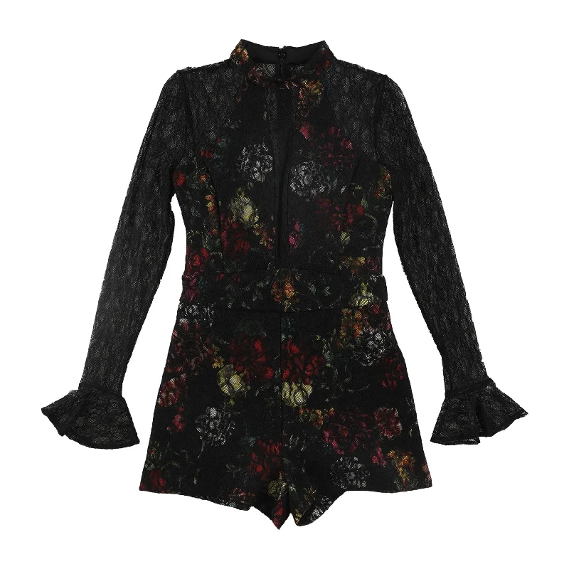 Wearable At Home Or Out GUESS Womens Laken Romper Jumpsuit, Black, Small