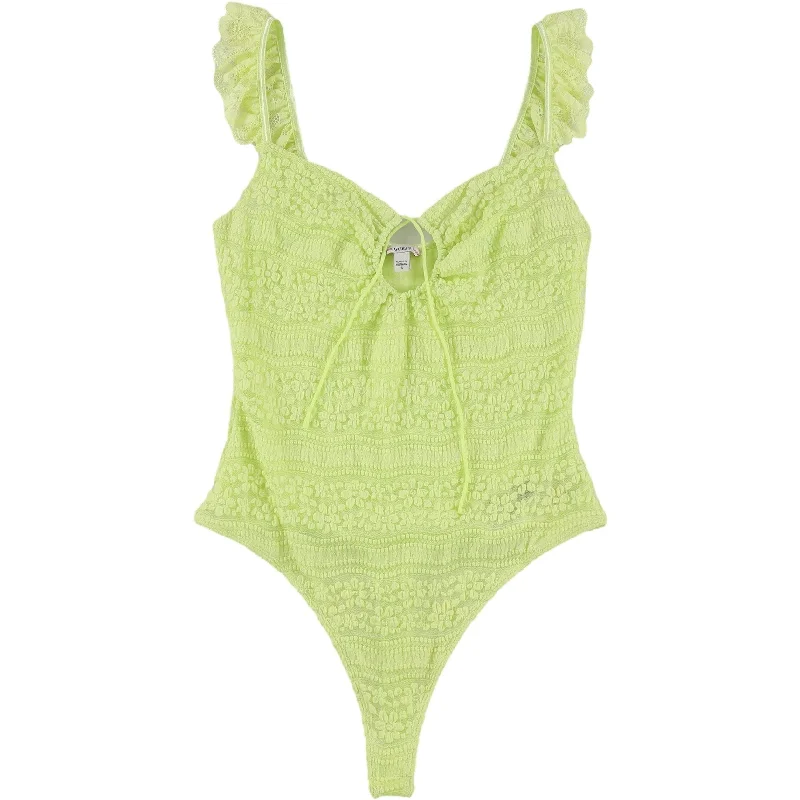 Classic Choice GUESS Womens Daisy Lace Thong Bodysuit Jumpsuit, Green, Small