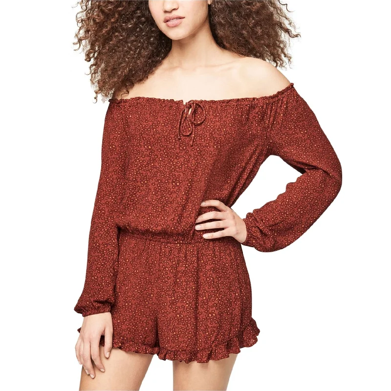 Effortless Comfort Aeropostale Womens Floral Romper Jumpsuit, Red, Small