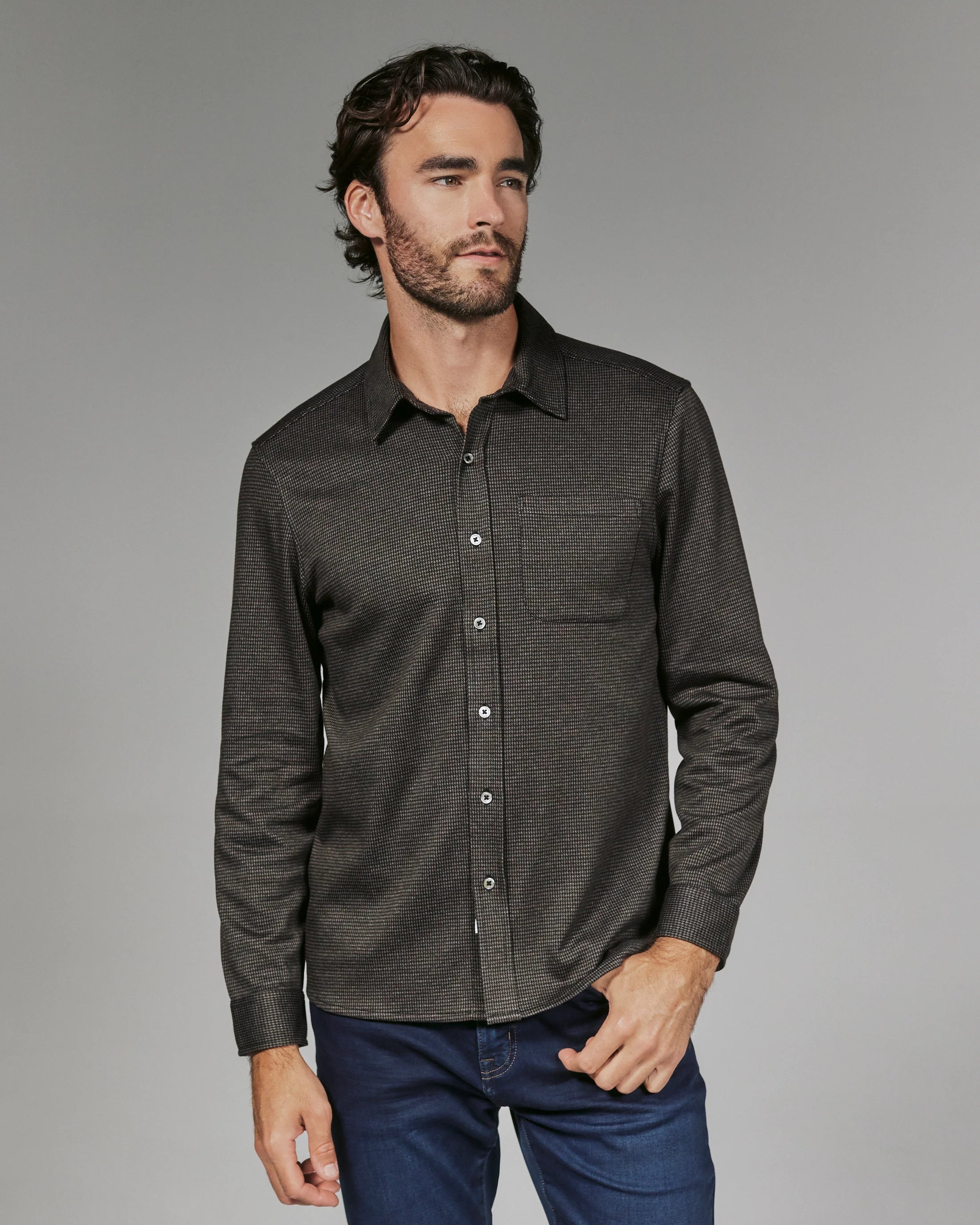 Classic Design Generation Knit Shirt | Chocolate