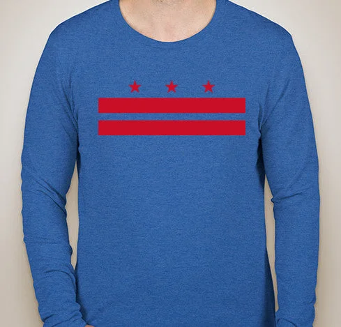 Cozy Vibes Vintage Royal DC Flag Tri-Blend Long Sleeve
