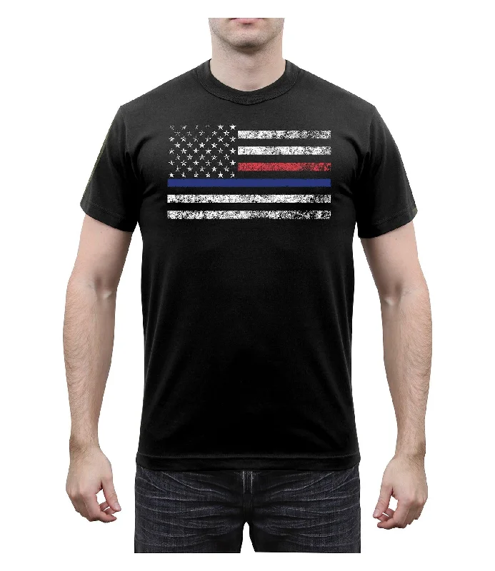 Fashionable Inner Wear Thin Blue Line & Thin Red Line T-shirt by Rotcho