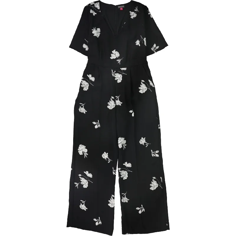 Retro Dress Vince Camuto Womens Tossed Flowers Jumpsuit, Black, 12