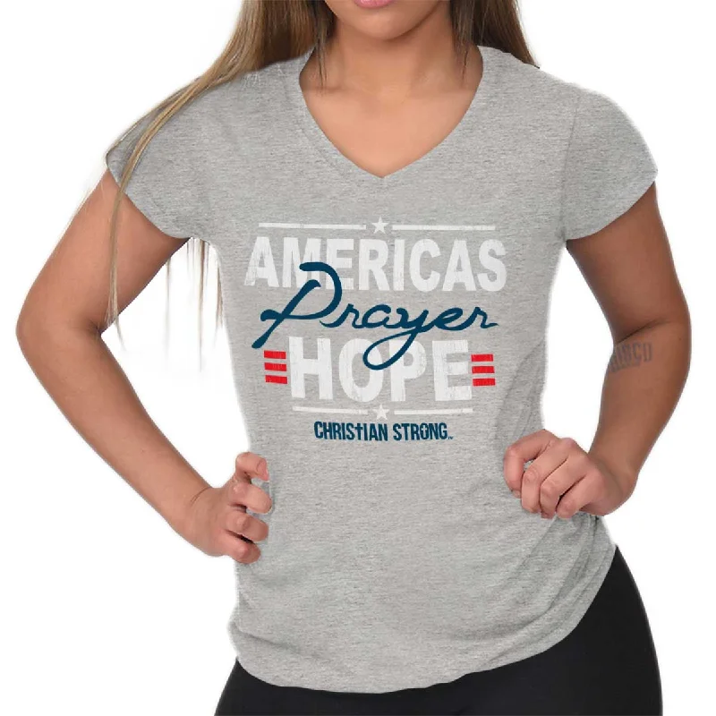 Exquisite Craftsmanship America's hope Junior Fit V-Neck T-Shirt