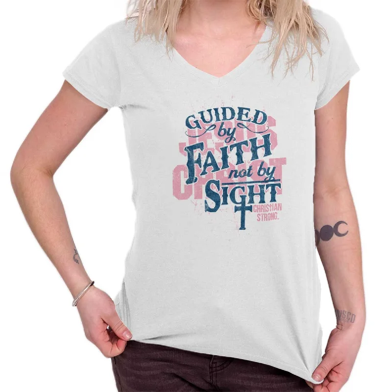 Tropical Style Guided by Faith Junior Fit V-Neck T-Shirt