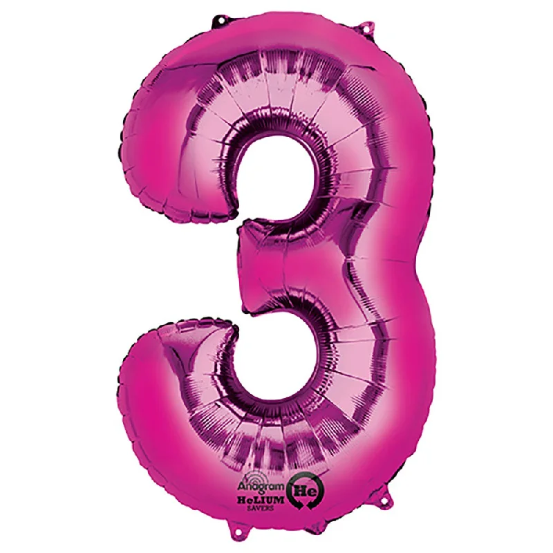 Elegant Style 34 inch NUMBER 3 - ANAGRAM - PINK