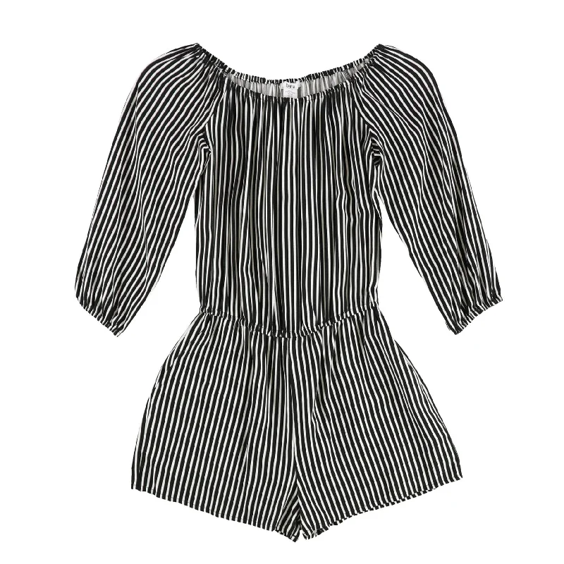 Personal Design bar III Womens Striped Romper Jumpsuit, Black, X-Small