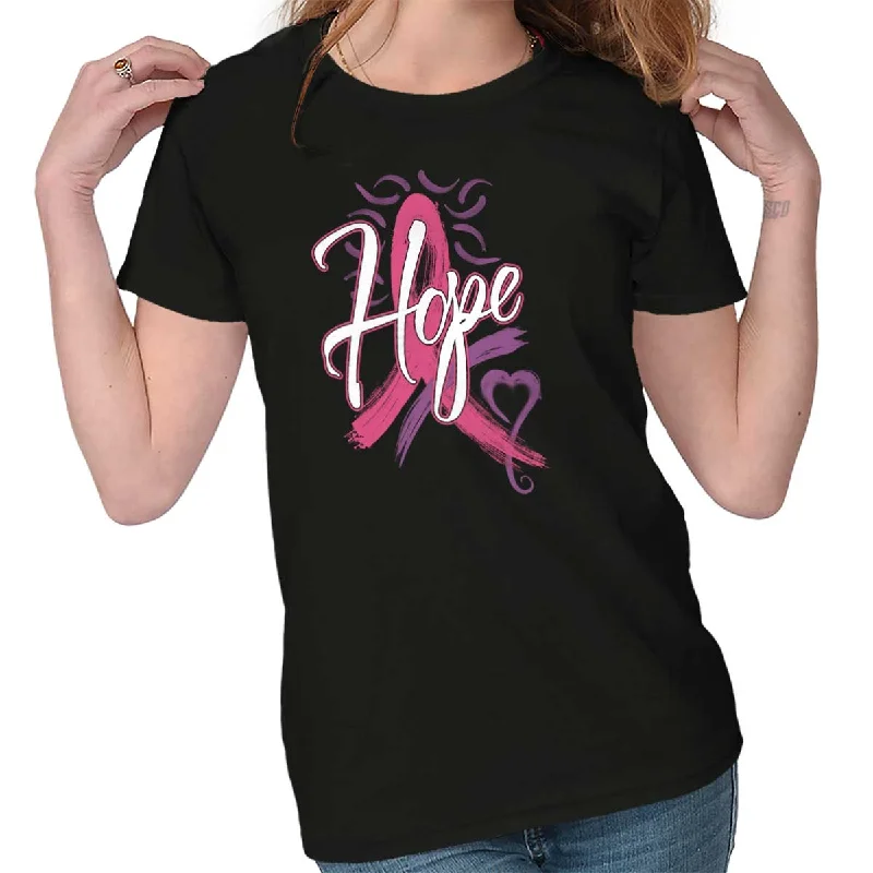 Thin Design Breast Cancer Awareness Ladies T Shirt