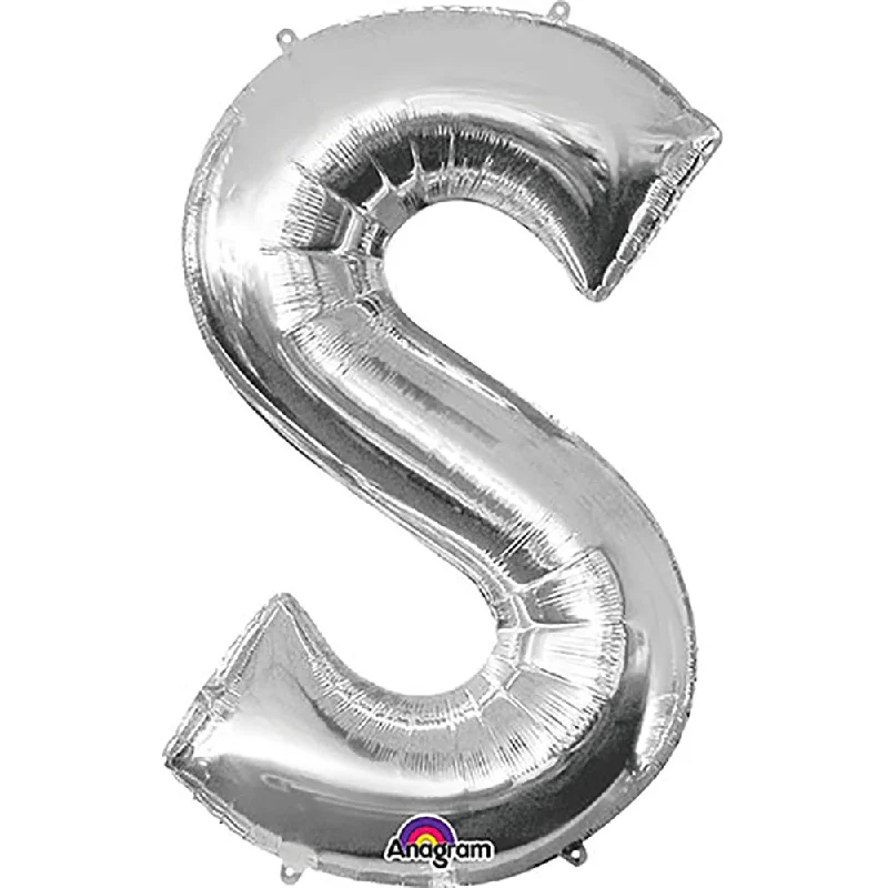Modernism 34 inch LETTER S - ANAGRAM - SILVER