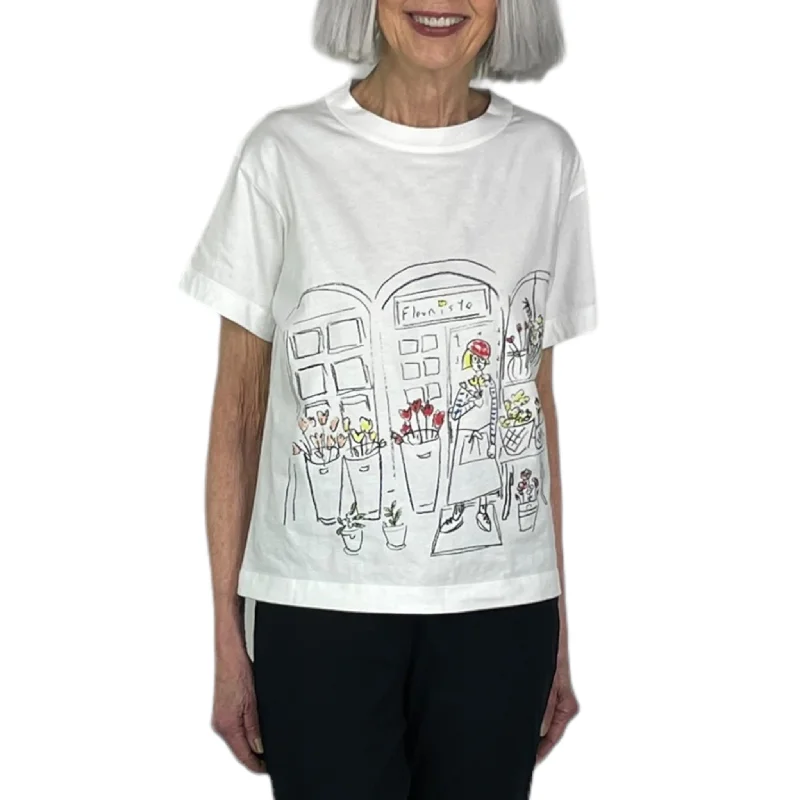 Cozy Sweaters LEAF PRINT S/S TEE