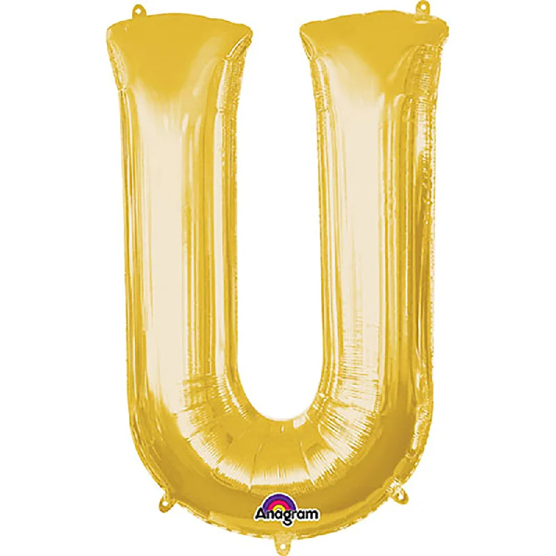 Fashionable and versatile 34 inch LETTER U - ANAGRAM - GOLD
