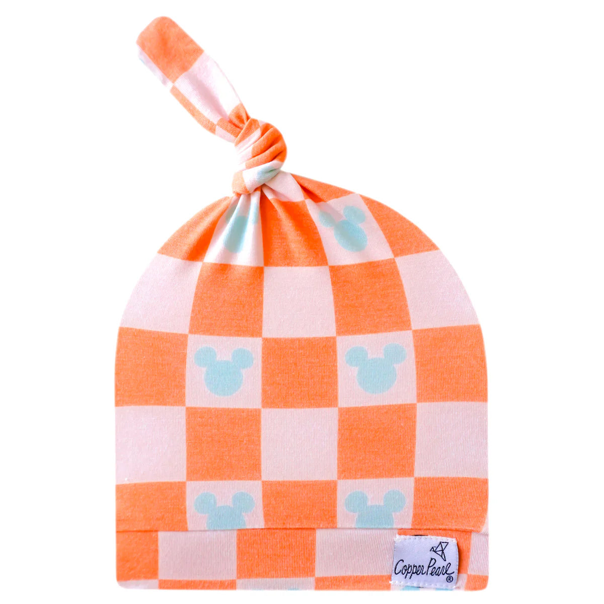Editorial Design Copper Pearl Top Knot Hat | Mickey Mouse Checkered